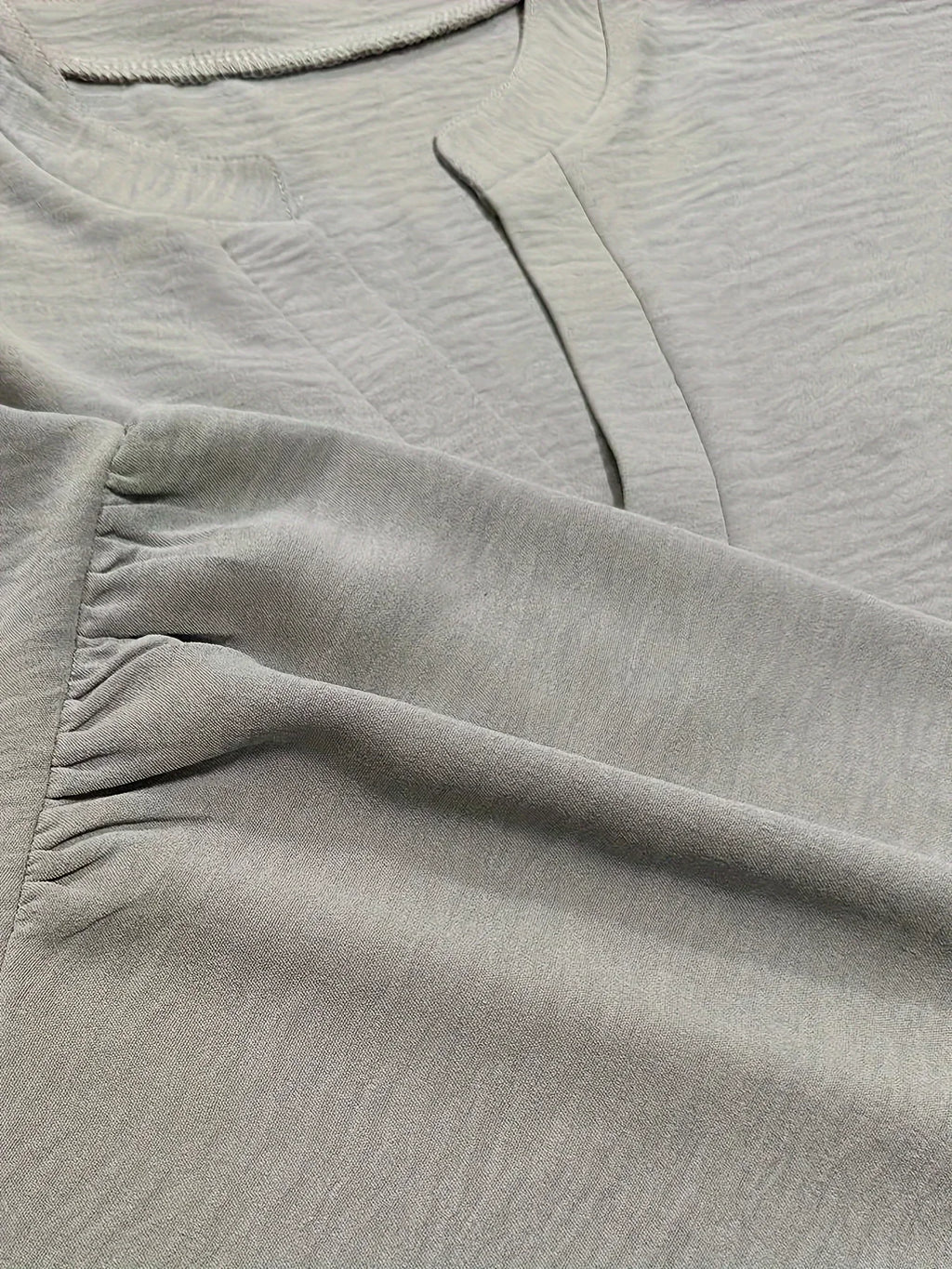 Blouse Casual Col V Manches Longues Couleur Unie - Grandes Tailles 1XL-5XL