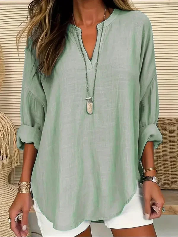 Blouse Col V Manches Longues Grandes Tailles - 1XL à 5XL