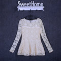 Blouse Vintage Dentelle Manches Longues - Grandes Tailles S-5XL