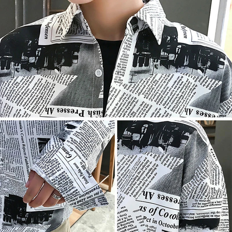 Blouse Style Boyfriend Unisexe Vintage Manches Longues - Grandes Tailles 3XL